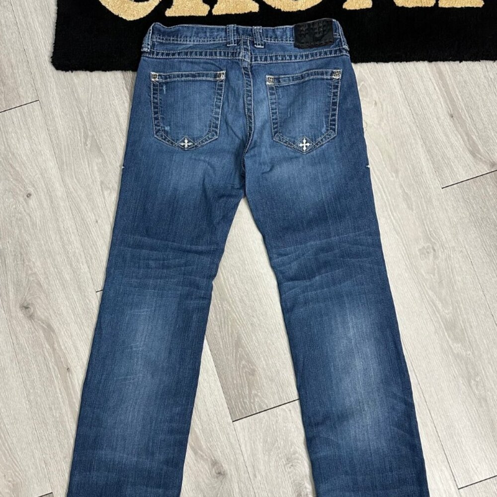 Vintage Y2K Affliction Black Premium Blake Men's Blue Denim Jeans - Size 33x31